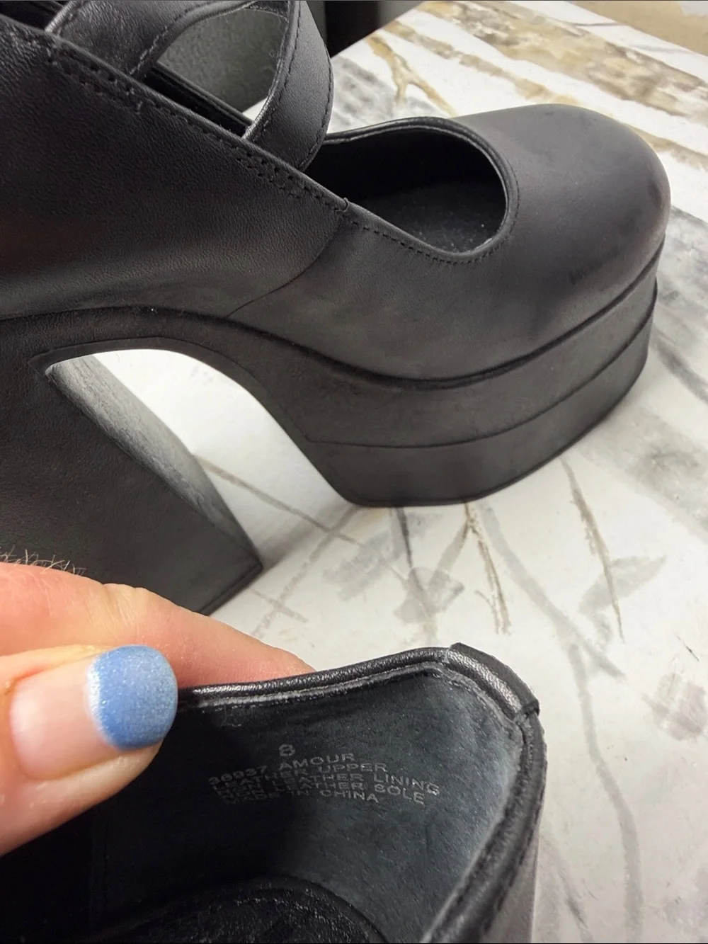 Windsor Smith Amour Black Platform Mary Jane Heels - Women
